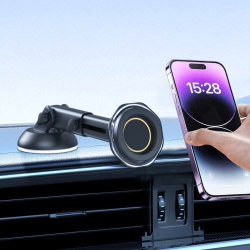 MagSafe磁吸車用手機支架伸縮吸盤式儀表台通用360度導航