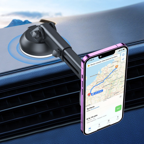 MagSafe磁吸車用手機支架伸縮吸盤式儀表台通用360度導航