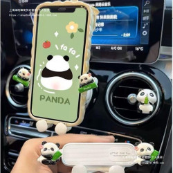 車用手機支架2024新款卡通可愛熊貓出風口導航支撐架車內女hcds