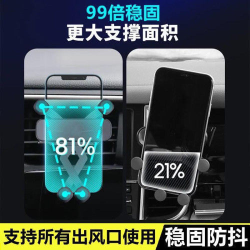 新款車用手機支架重力感應式橫竪斜出風口通用汽車導航支撐