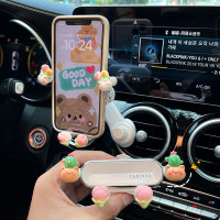 車用手機支架出風口專用女士2025新款可愛創意內飾汽車導航支撐架