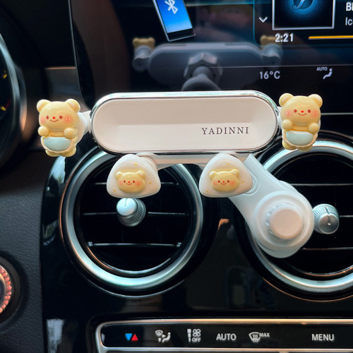 車用手機支架出風口專用女士2025新款可愛創意內飾汽車導航支撐架