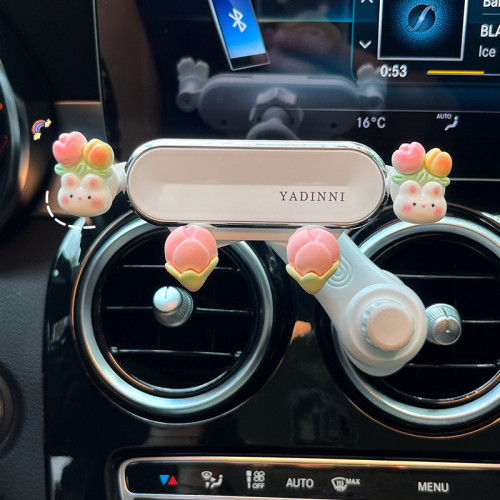 車用手機支架出風口專用女士2025新款可愛創意內飾汽車導航支撐架