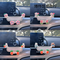 2025新款車用手機支架倒掛鉤汽車橫竪出風口手機架導航抖音同款
