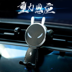 車用手機支架惡魔汽車重力感應支撐架卡釦式多功能出風口導航支架