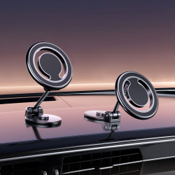 車用手機支架汽車磁吸導航支架360度旋轉折疊金屬支架新品magsafe
