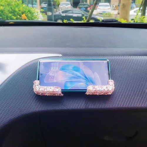 汽車鑲鑽手機支架導航支撐架粘貼式手機支架多功能通用女生新款