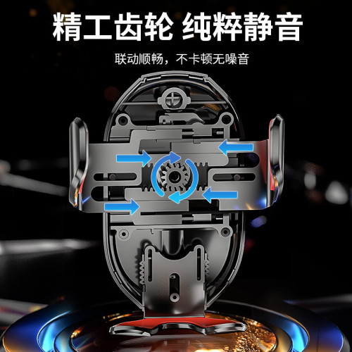 D9車用機械按鍵重力夾臂靜音汽車出風口導航穩固手機支架小巧穩定