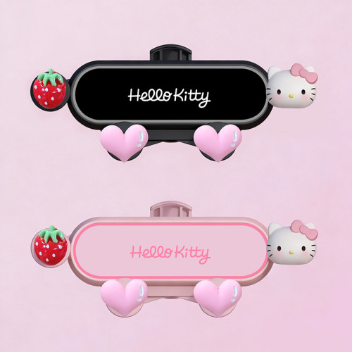 HelloKitty車用手機支架可愛卡通重力式汽車出風口導航架女生一體 HelloKitty車用手機支架可愛卡通重力式汽車出風口導航架女生一體