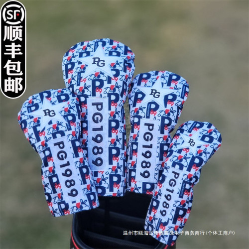 出口日韓笑臉高爾夫球桿套 桿頭套 球頭保護帽套布料男女士通用
