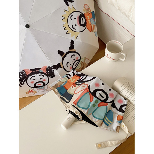 搞怪可愛太陽傘自動雨傘女晴雨兩用防曬遮陽傘黑膠防紫外線折疊傘