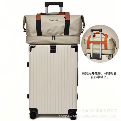 旅行包短途女行李收納袋大容量獨立鞋倉出差健身包可套拉桿手提包