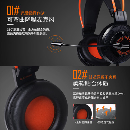 碩美科G925 頭戴式降噪耳機電競遊戯吃雞語音電腦筆電網吧帶麥