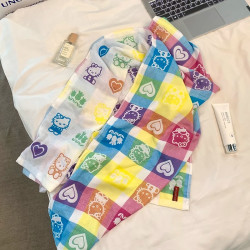 卡通貓咪全棉浴巾2025新款寶寶裹巾紗布棉家用大浴巾洗澡吸水毛巾