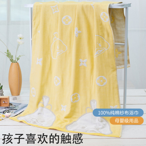 純棉紗布浴巾a類雙層家用吸水柔軟兒童洗澡裹巾嬰兒蓋毯男女大毛