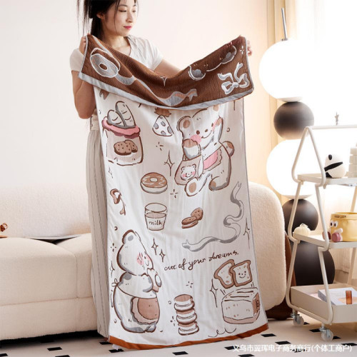 加厚浴巾純棉紗布卡通家用吸水速乾不毛新款大毛巾洗澡裹巾