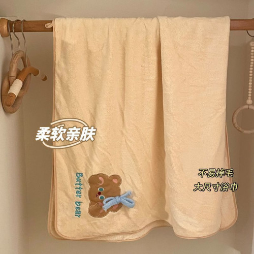 可愛小熊浴巾家用毛巾乾髮帽套裝宿捨可穿可裹浴裙不掉毛洗澡裹巾 可愛小熊浴巾家用毛巾乾髮帽套裝宿捨可穿可裹浴裙不掉毛洗澡裹巾