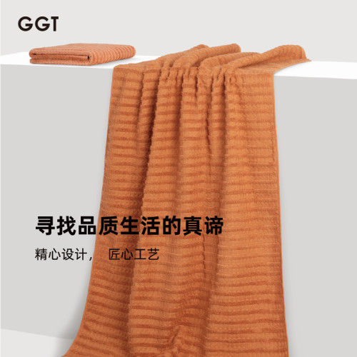 日本GGT洗澡成人純棉浴巾吸水速乾不掉毛立體網格毛巾兩件套柔軟