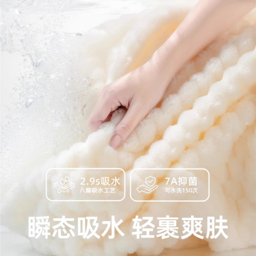 ✅浴袍女款秋冬新款吸水速乾連帽比純棉吸水加厚洗澡可穿式浴巾加