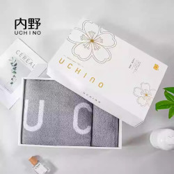 內.野素雅織意浴面巾HU-HY07J08抗菌純棉親膚毛巾浴巾兩件套