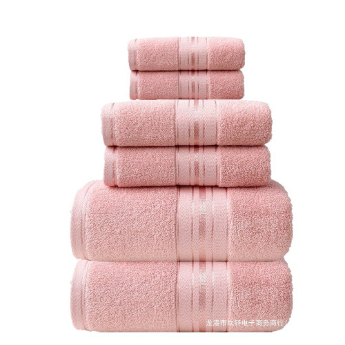 浴巾純棉家用男女情侶洗臉毛巾擦手方巾towel set 6 Pack緞檔其他