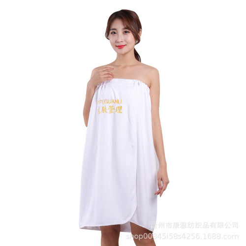 抹胸浴裙女300克80*140美容院浴袍成人可穿浴巾可綉刻字吸水柔軟