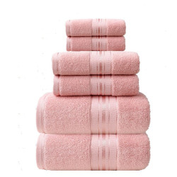 H4T浴巾純棉家用男女情侶洗臉毛巾擦手方巾towel set 6 Pack