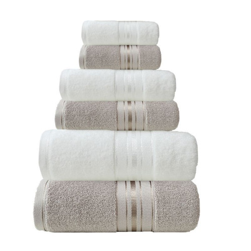 H4T浴巾純棉家用男女情侶洗臉毛巾擦手方巾towel set 6 Pack