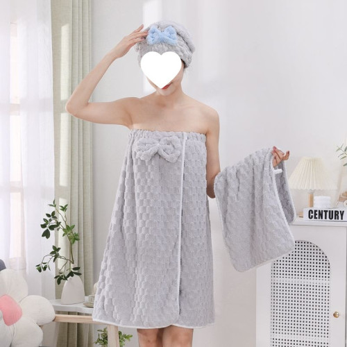 X5L2025新款浴巾女可穿可裹毛巾三件套睡袍浴裙比純棉全棉吸水浴