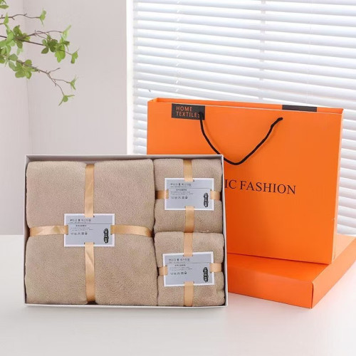 加厚珊瑚絨毛巾浴巾年會毛巾禮品結婚伴手禮組合毛巾