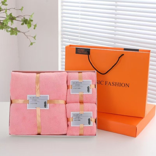 加厚珊瑚絨毛巾浴巾年會毛巾禮品結婚伴手禮組合毛巾