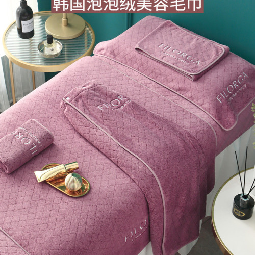美容院包頭毛巾美容店鋪床大浴巾皮膚琯裡包頭巾綉C&