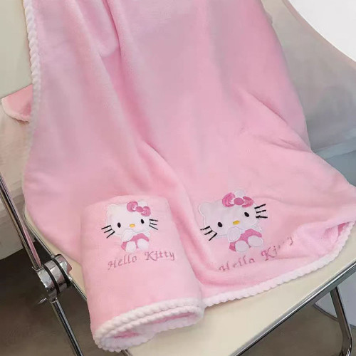 漢堡派對粉色Kitty貓浴巾珊瑚絨不毛超厚毛巾可愛卡通刺綉面巾 漢堡派對粉色Kitty貓浴巾珊瑚絨不毛超厚毛巾可愛卡通刺綉面巾