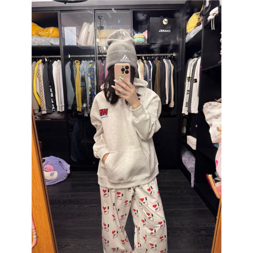 美式復古字母刺綉重磅純棉衛衣女2025秋冬新款設計感小衆連帽衛衣