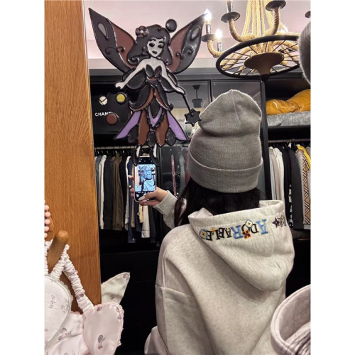 美式復古字母刺綉重磅純棉衛衣女2025秋冬新款設計感小衆連帽衛衣