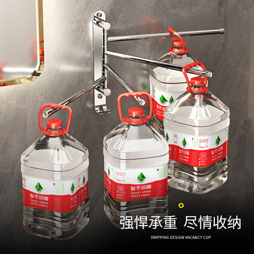 ✅旋轉毛巾架304不鏽鋼免打孔浴室毛巾桿活動雙三桿洗澡間浴巾掛