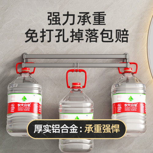 ✅槍灰雙桿毛巾架免打孔壁掛衛生間毛巾桿浴室置物架太空鋁浴巾架