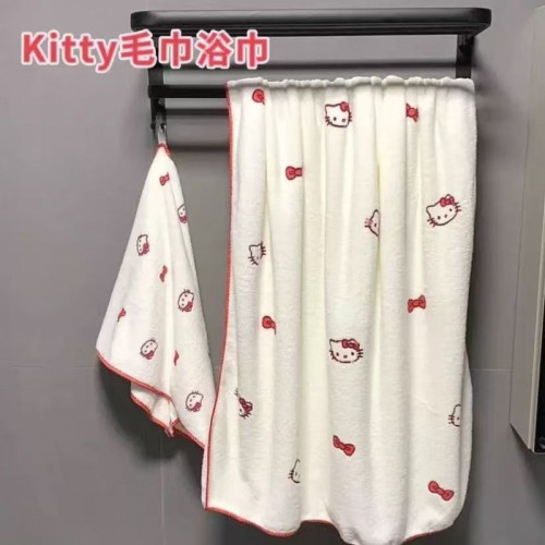 新款hellokitty毛巾凱蒂貓浴巾女毛巾家用吸水速乾加大卡通mt