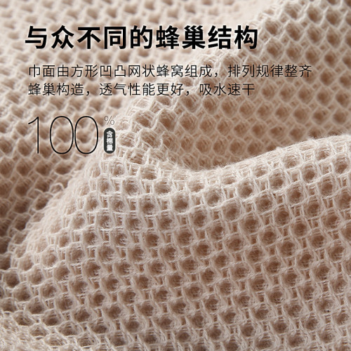 I9EK毛巾純棉男洗臉紗布蜂巢家用成人女面巾洗澡全棉吸水速乾柔軟