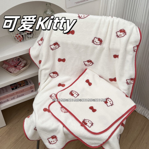 可愛Hello Kitty浴巾女毛巾兩件套吸水速乾加厚加大卡通洗澡裹巾