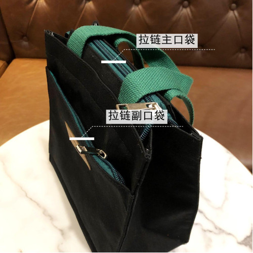 上班族帆布手提袋雜物拉鍊小水杯包男士學生大容量結實耐用手提包