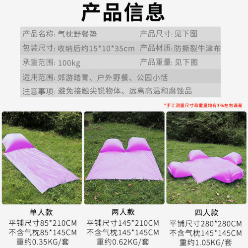 2021年新品枕頭野餐墊戶外防潮墊防水草地墊折疊可攜式沙灘墊子