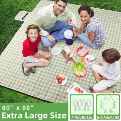 Extra Large Picnic Blankets 80''x80'' Washable Waterproof