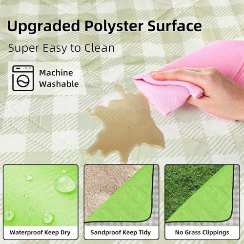 Extra Large Picnic Blankets 80''x80'' Washable Waterproof