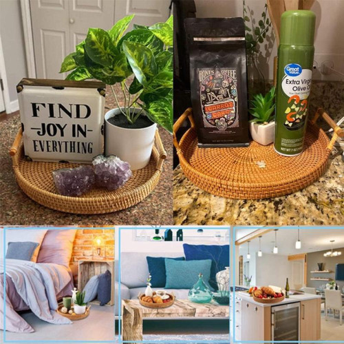 Rattan Woven Round Basket Round Rattan Woven Serving Tray