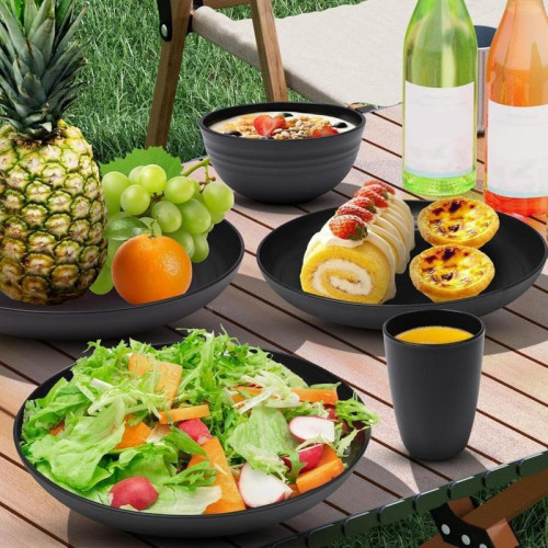 Wheat Straw Dinnerware Set 16pcs set Unbreakable Plates &