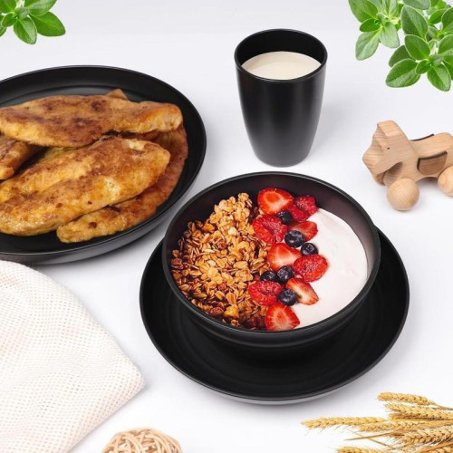 Wheat Straw Dinnerware Set 16pcs set Unbreakable Plates &