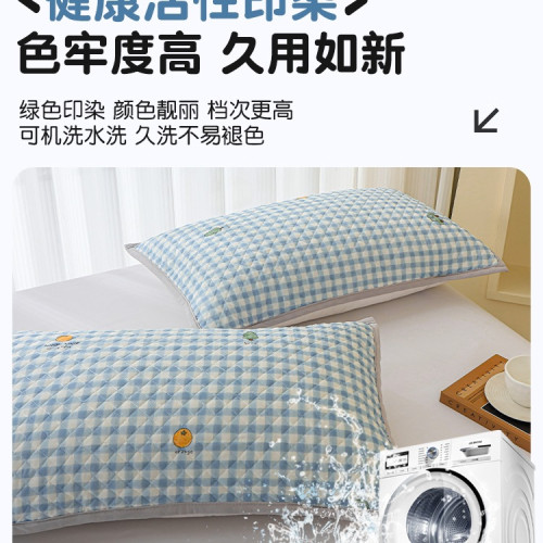 涼感冰絲枕巾一對裝2025新款夏季防頭油枕頭巾綁帶防滑不脫落墊巾