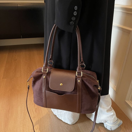 短途旅行包女時尚拼接輕便高顔值手提包可套拉桿箱女士外出行李包