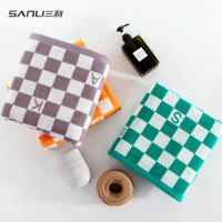 [新品]三利毛巾純棉浴巾加大成人浴巾全棉裹澡巾棋盤格浴巾